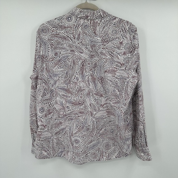 Foxcroft for Appleseed's Shirt Womens 14 Burgundy Wrinkle Free Long Sleeve Top - Picture 5 of 9